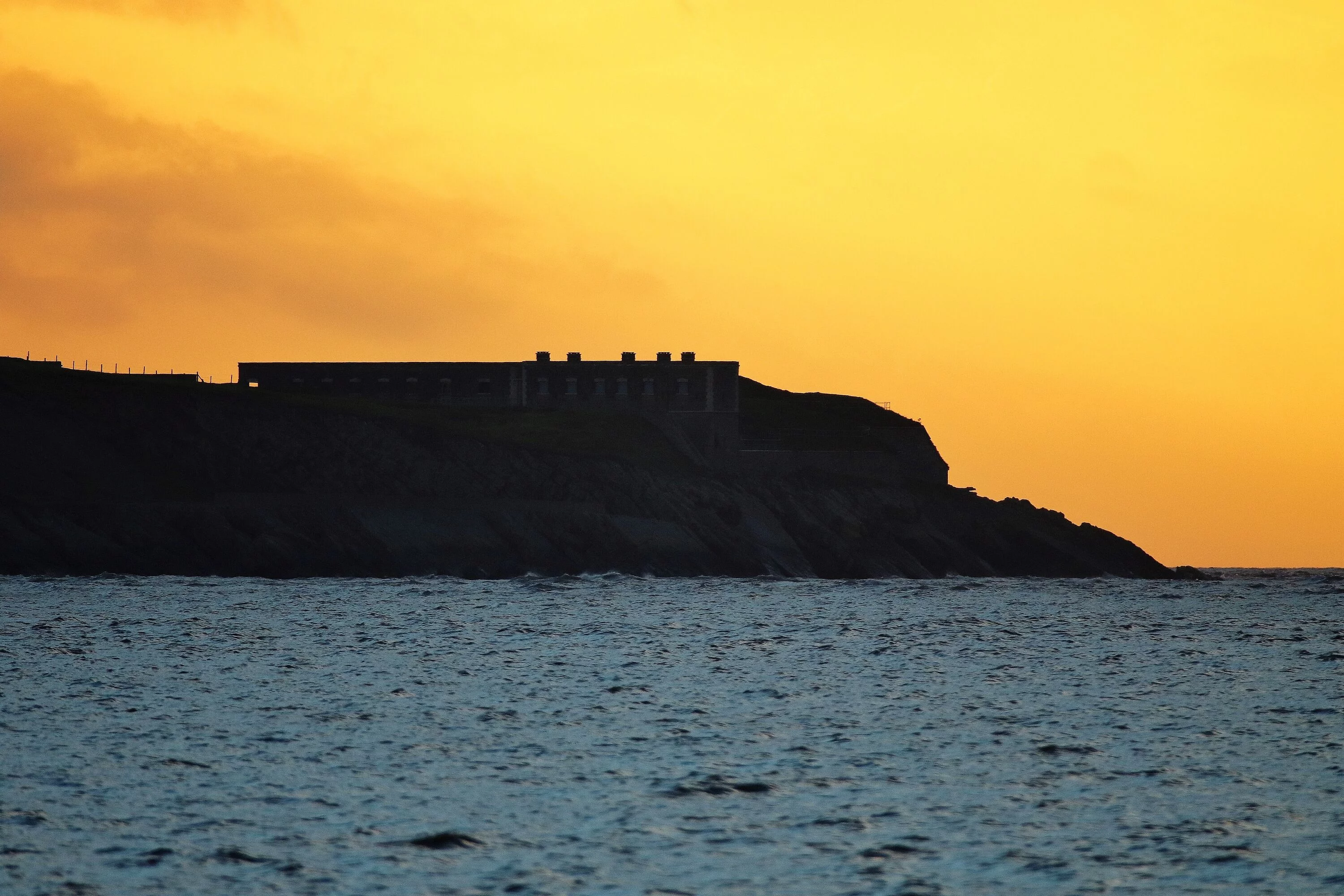 Brean Down fort at sunset