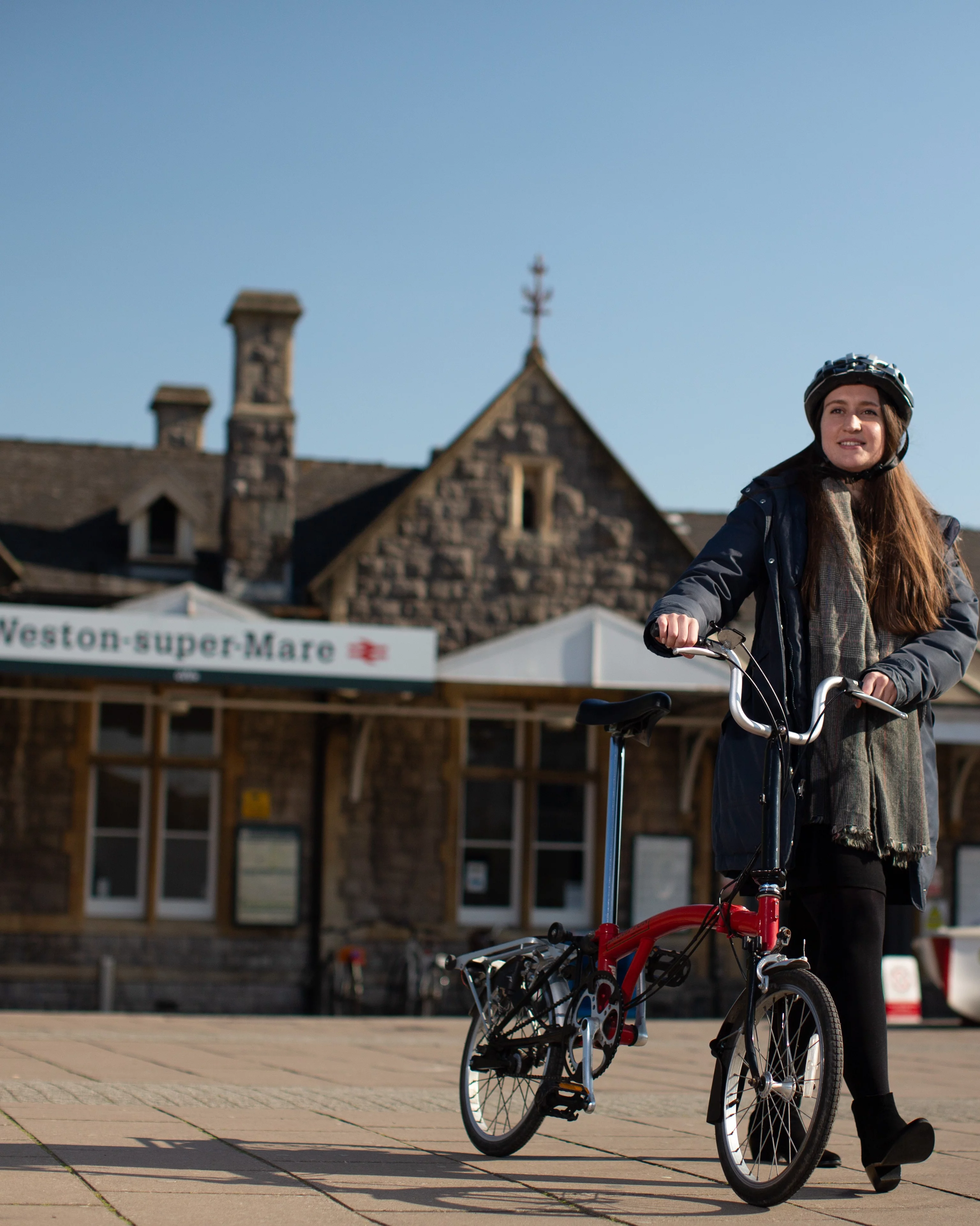 Cycling in Weston-super-Mare, train station