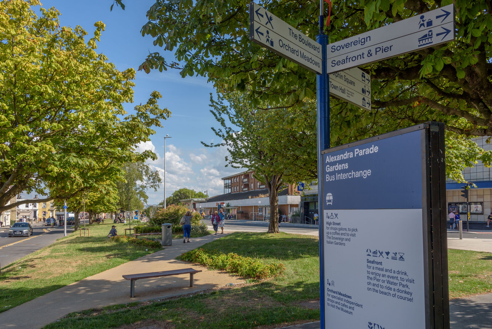Signpost at Alexandra Parade in Weston